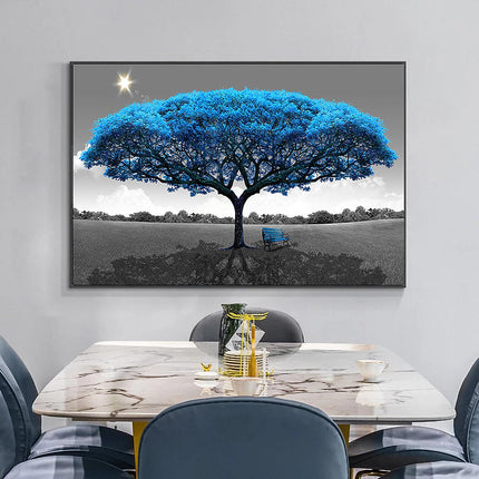 Blue Tree Wall Poster