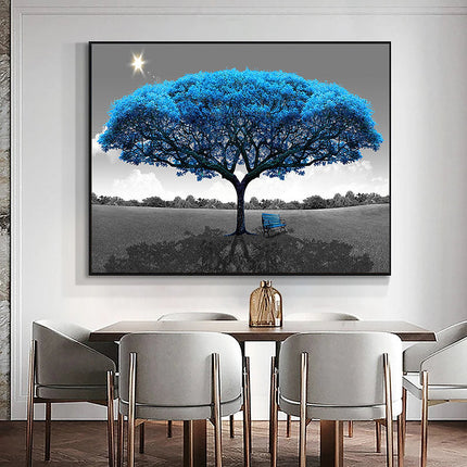 Blue Tree Wall Poster
