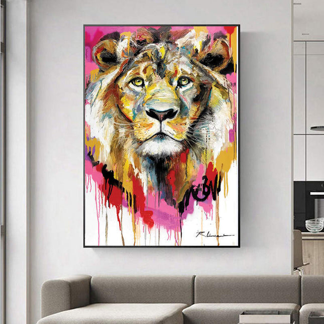 Majestic Roar - Dazzling Lion King Canvas Poster Wall Poster