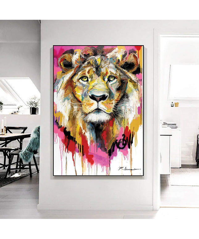 Majestic Roar - Dazzling Lion King Canvas Poster Wall Poster