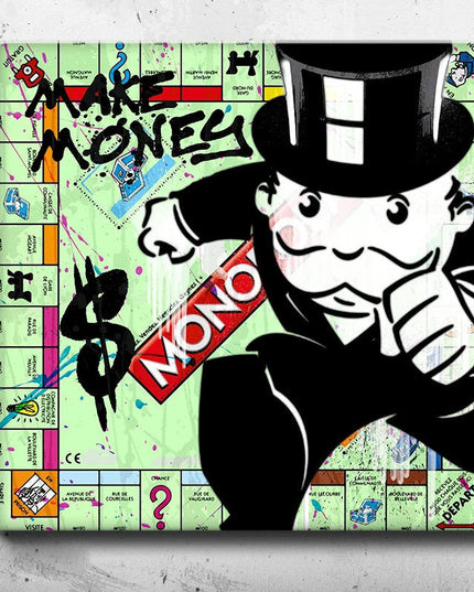 Make Money Art: Alec Monopoly Game Cover Canvas Print Wall Poster