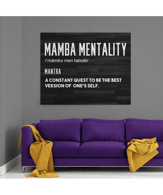 Mamba Mentality - Best Version of Yourself Inspirational Canvas Poster Wall Poster