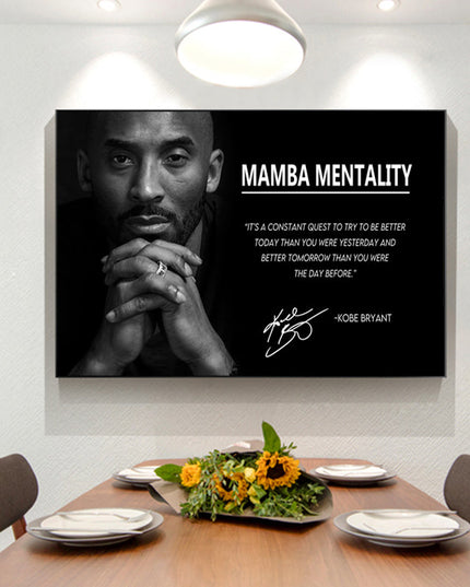 Mamba Mentality: Inspirational Quotes by Kobe Bryant Canvas Print Wall Poster