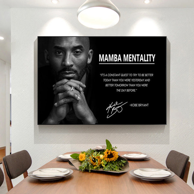 Mamba Mentality: Inspirational Quotes by Kobe Bryant Canvas Print Wall Poster
