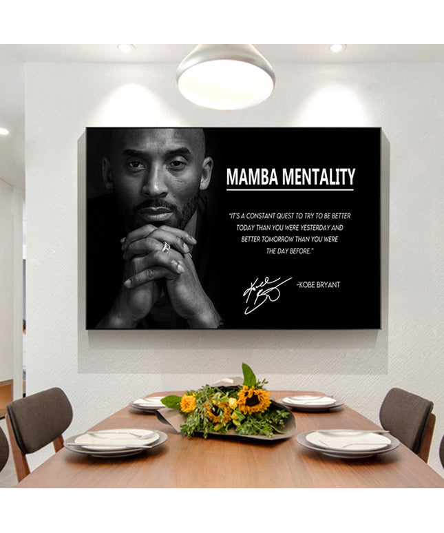 Mamba Mentality: Inspirational Quotes by Kobe Bryant Canvas Print Wall Poster