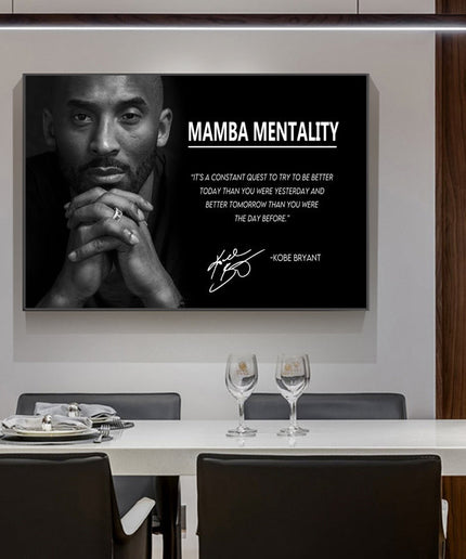 Mamba Mentality: Inspirational Quotes by Kobe Bryant Canvas Print Wall Poster