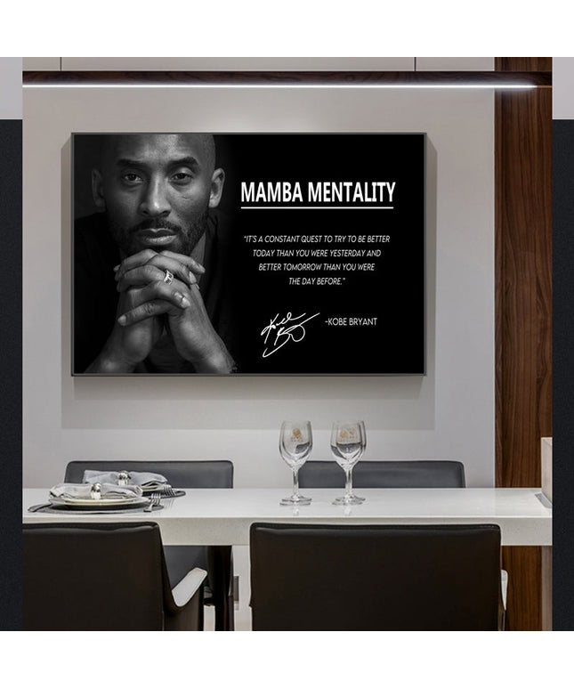 Mamba Mentality: Inspirational Quotes by Kobe Bryant Canvas Print Wall Poster