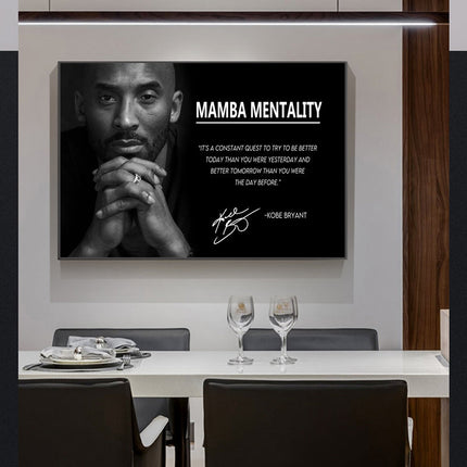 Mamba Mentality: Inspirational Quotes by Kobe Bryant Canvas Print Wall Poster