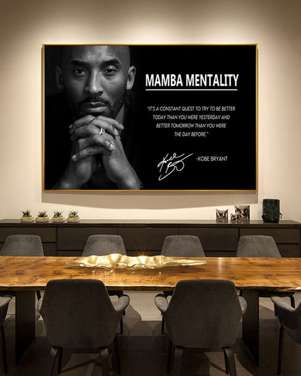 Mamba Mentality: Inspirational Quotes by Kobe Bryant Canvas Print Wall Poster