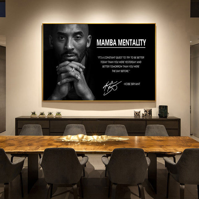 Mamba Mentality: Inspirational Quotes by Kobe Bryant Canvas Print Wall Poster