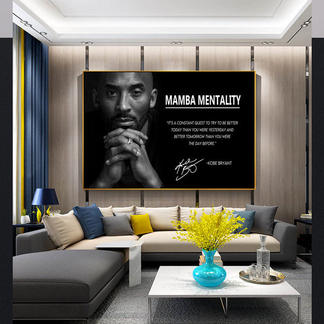 Mamba Mentality: Inspirational Quotes by Kobe Bryant Canvas Print Wall Poster