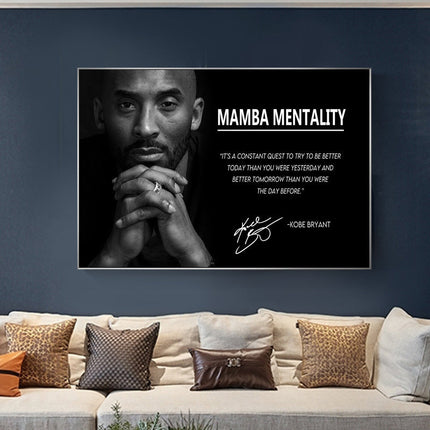 Mamba Mentality: Inspirational Quotes by Kobe Bryant Canvas Print Wall Poster