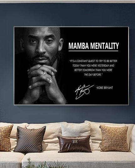 Mamba Mentality: Inspirational Quotes by Kobe Bryant Canvas Print Wall Poster