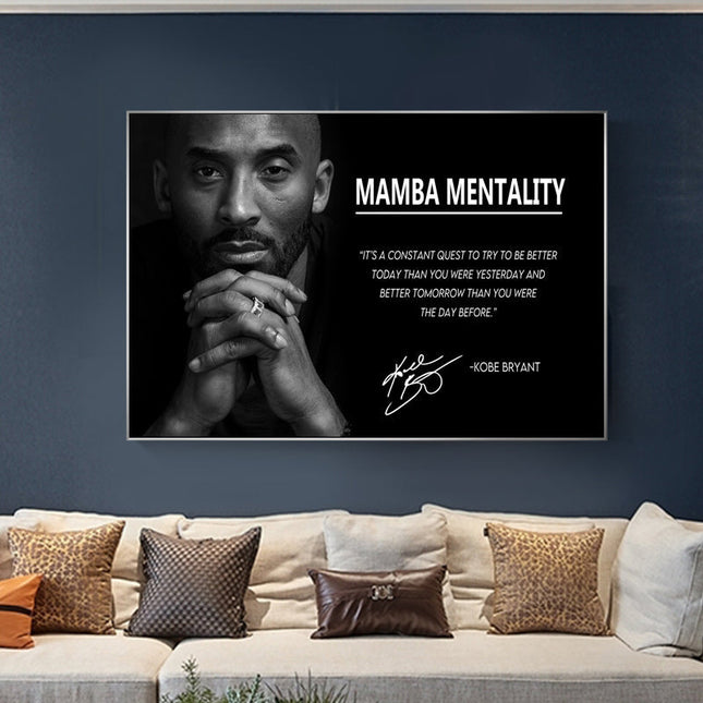 Mamba Mentality: Inspirational Quotes by Kobe Bryant Canvas Print Wall Poster