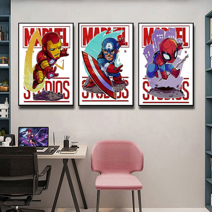 Marvel Movie Comics Cartoon Heroes: Super Hero Art Poster 