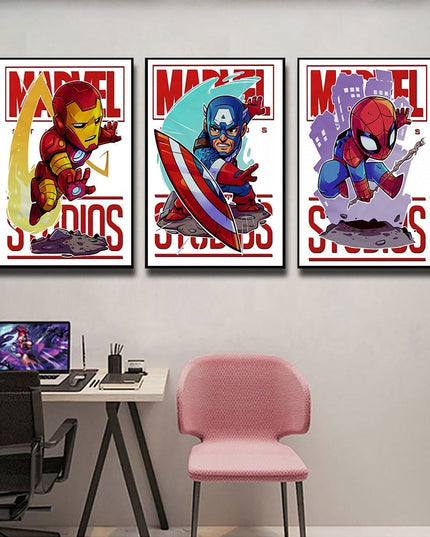 Marvel Movie Comics Cartoon Heroes: Super Hero Art Poster 