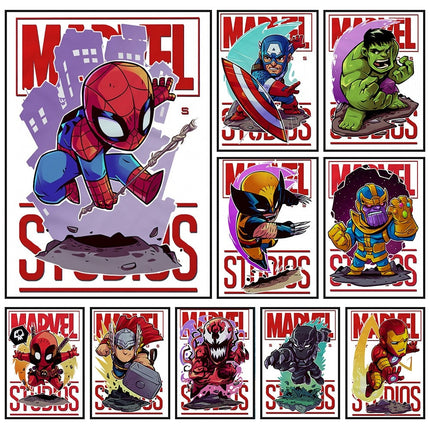 Marvel Movie Comics Cartoon Heroes: Super Hero Art Poster 