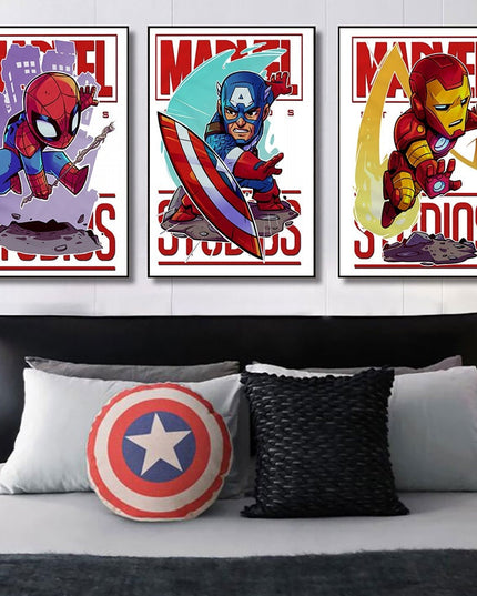 Marvel Movie Comics Cartoon Heroes: Super Hero Art Poster 