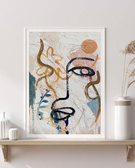 Matisse-Inspired Graffiti Human Face Canvas Art: Bold, Modern Wall Decor