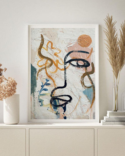 Matisse-Inspired Graffiti Human Face Canvas Art: Bold, Modern Wall Decor