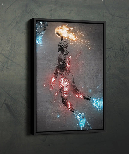 Michael Jordan Neon Splash Chicago Bulls Canvas Print: Artistic Tribute Wall Decor