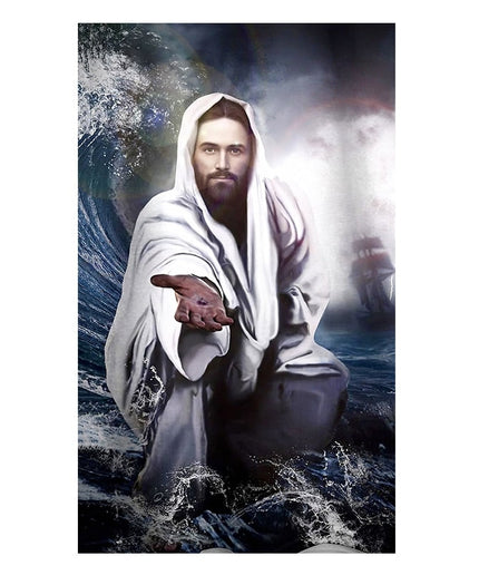Miraculous Savior: Jesus Walking on Water Canvas Poster 