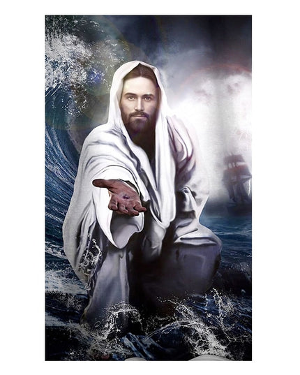 Miraculous Savior: Jesus Walking on Water Canvas Poster 