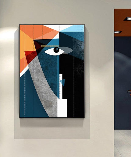 Modern Abstract Geometric Face Canvas Art: A Bold Statement for Your Walls