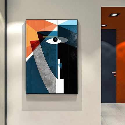 Modern Abstract Geometric Face Canvas Art: A Bold Statement for Your Walls