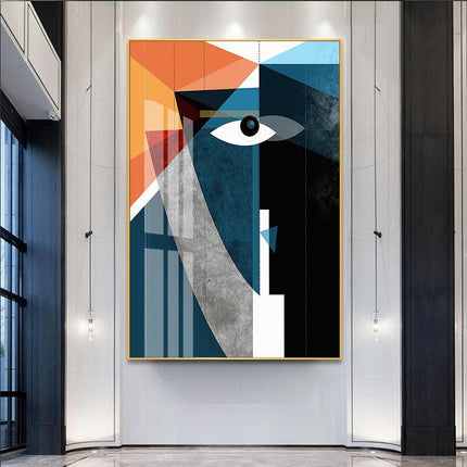 Modern Abstract Geometric Face Canvas Art: A Bold Statement for Your Walls