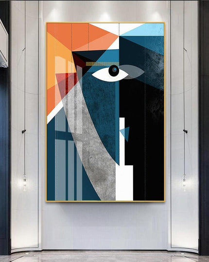 Modern Abstract Geometric Face Canvas Art: A Bold Statement for Your Walls