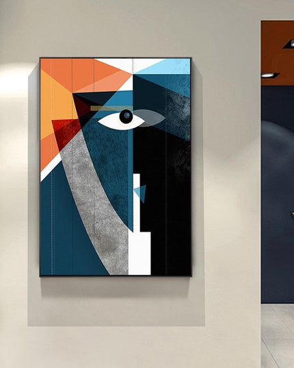 Modern Abstract Geometric Face Canvas Art: A Bold Statement for Your Walls
