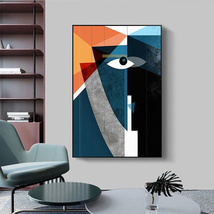 Modern Abstract Geometric Face Canvas Art: A Bold Statement for Your Walls