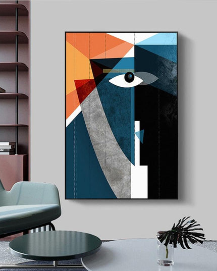 Modern Abstract Geometric Face Canvas Art: A Bold Statement for Your Walls