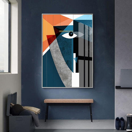 Modern Abstract Geometric Face Canvas Art: A Bold Statement for Your Walls