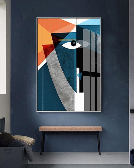 Modern Abstract Geometric Face Canvas Art: A Bold Statement for Your Walls