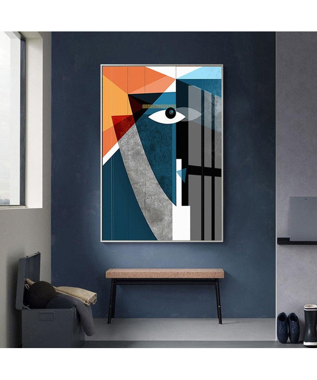 Modern Abstract Geometric Face Canvas Art: A Bold Statement for Your Walls
