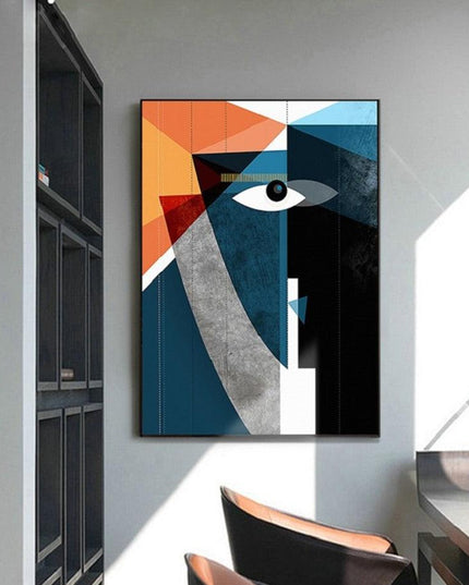 Modern Abstract Geometric Face Canvas Art: A Bold Statement for Your Walls