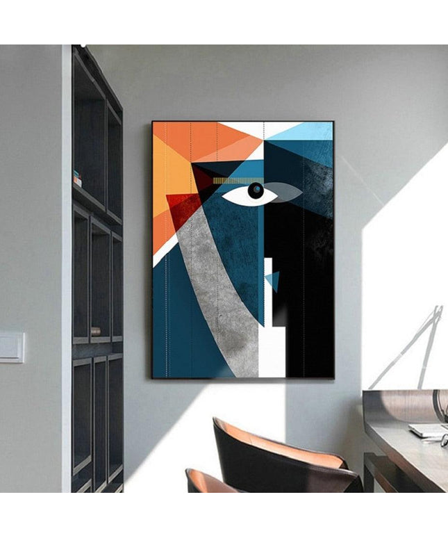 Modern Abstract Geometric Face Canvas Art: A Bold Statement for Your Walls