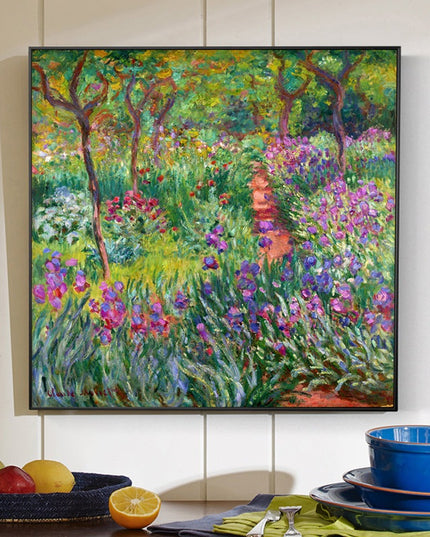 Monet's Garden to Life - Colorful Flowers Canvas Print Wall Poster