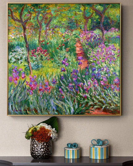 Monet's Garden to Life - Colorful Flowers Canvas Print Wall Poster