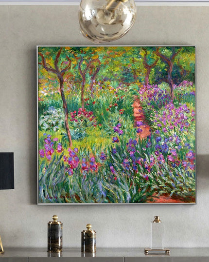 Monet's Garden to Life - Colorful Flowers Canvas Print Wall Poster