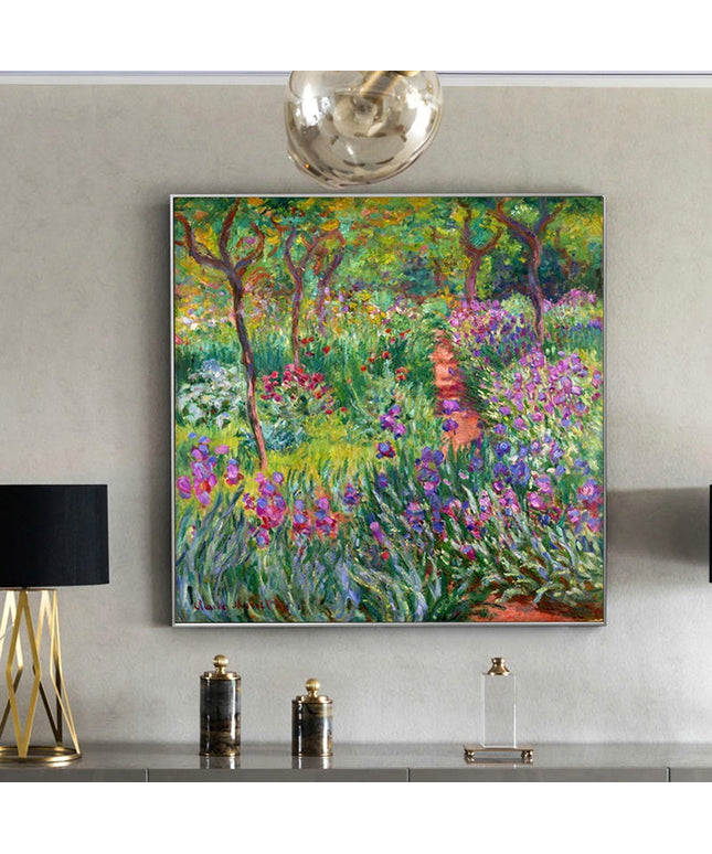 Monet's Garden to Life - Colorful Flowers Canvas Print Wall Poster