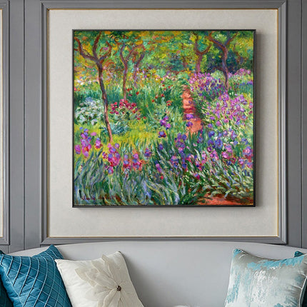 Monet's Garden to Life - Colorful Flowers Canvas Print Wall Poster