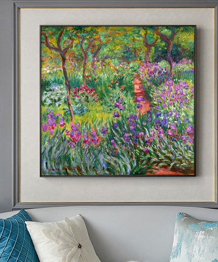 Monet's Garden to Life - Colorful Flowers Canvas Print Wall Poster