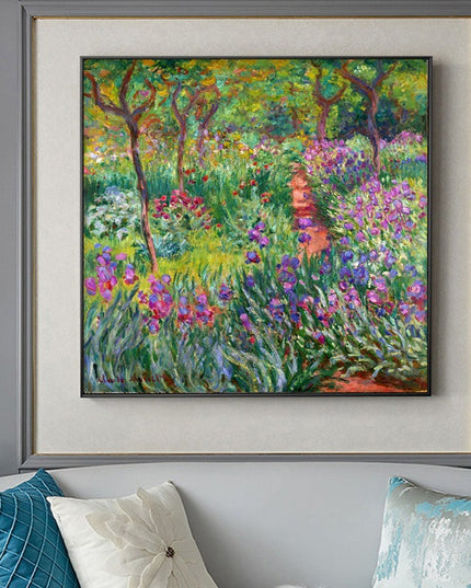 Monet's Garden to Life - Colorful Flowers Canvas Print Wall Poster