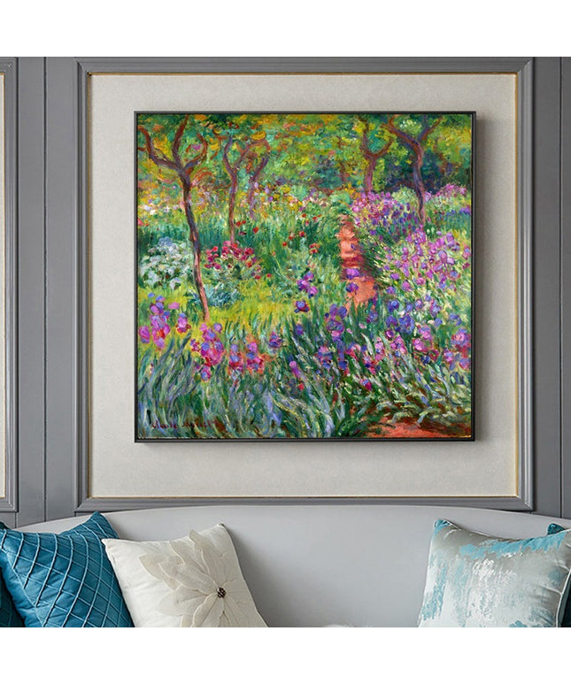 Monet's Garden to Life - Colorful Flowers Canvas Print Wall Poster