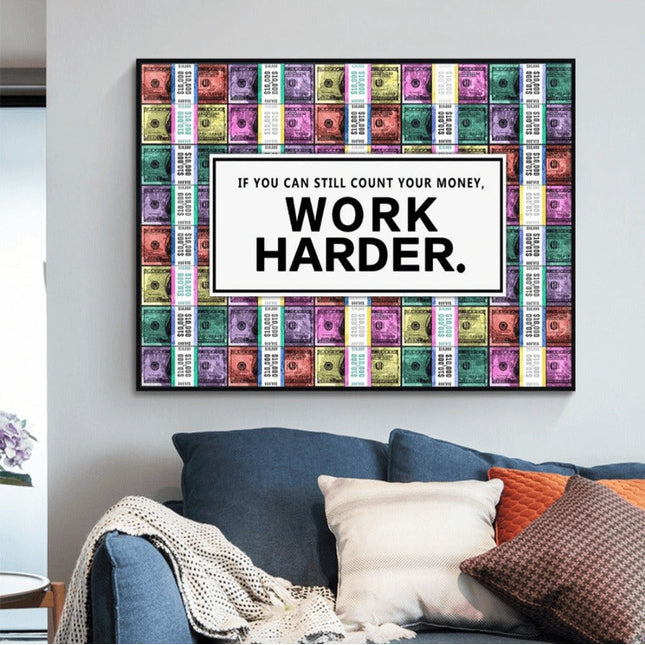 Money Motivation Inspirational Canvas Print: Fuel Your Ambition
