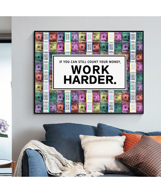 Money Motivation Inspirational Canvas Print: Fuel Your Ambition