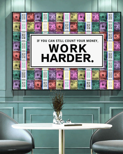 Money Motivation Inspirational Canvas Print: Fuel Your Ambition